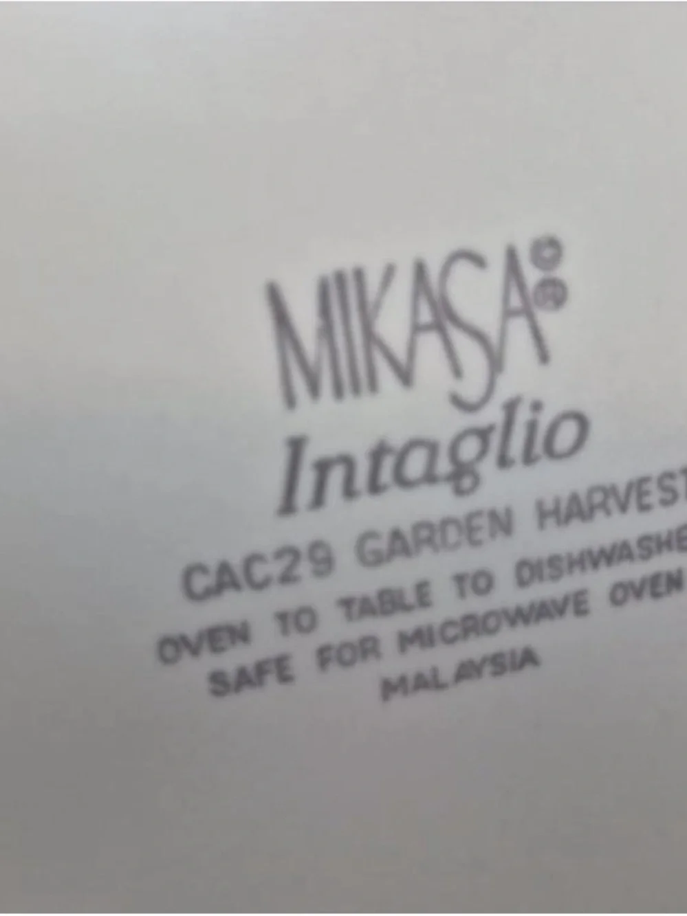 Mikasa Intaglio Printed Marking in Gray